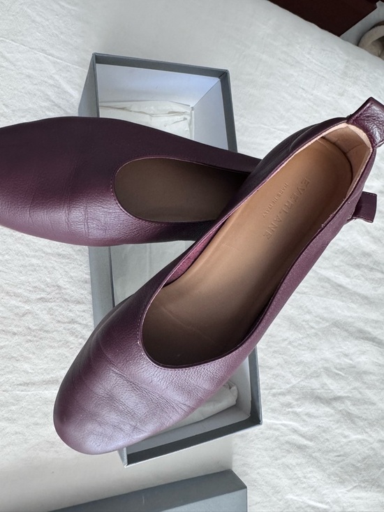 Everlane Burgundy Leather Ballet Flats Day Glove - Picture 5 of 6